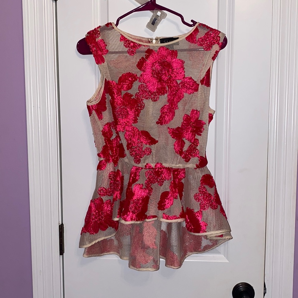 Peplum Top Mesh